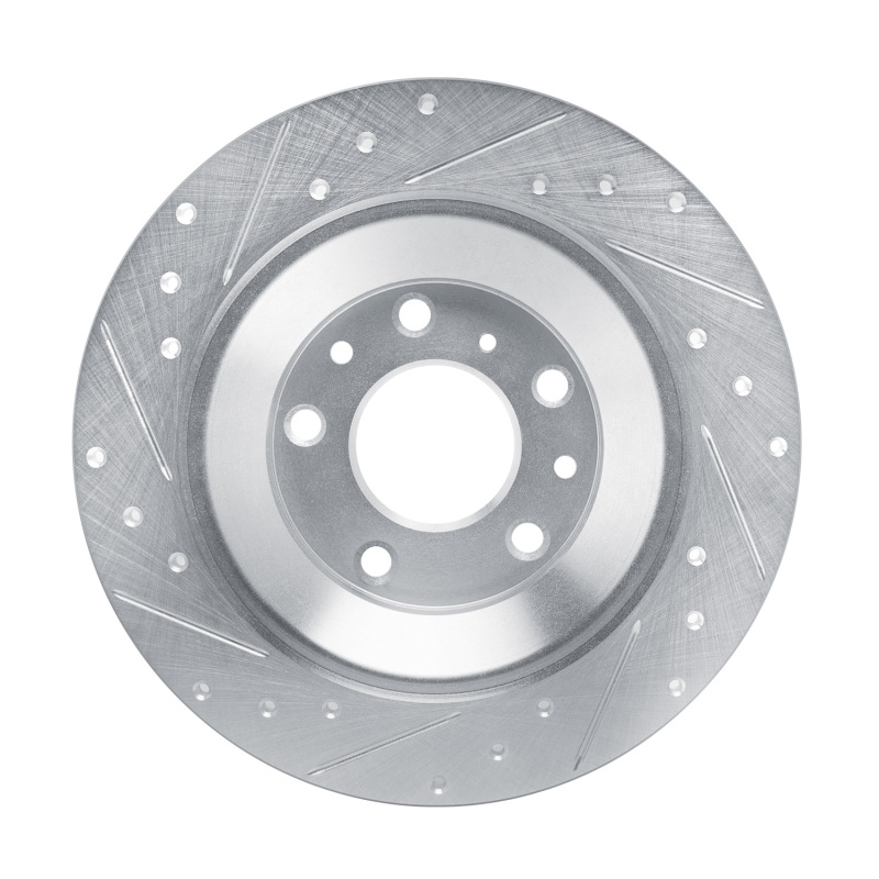 Mazda MX-30 Brake Rotor (1) - Rear Right - R1 Concepts - Drilled & Slotted - Silver - `13-`25